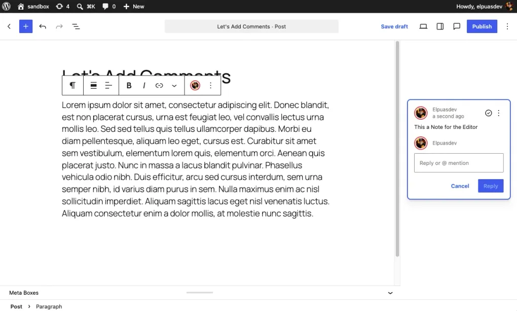 Notes in WordPress 7.1