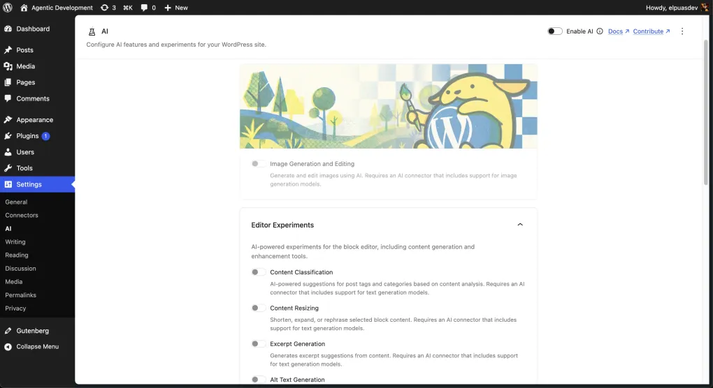 Integración de IA dentro de WordPress