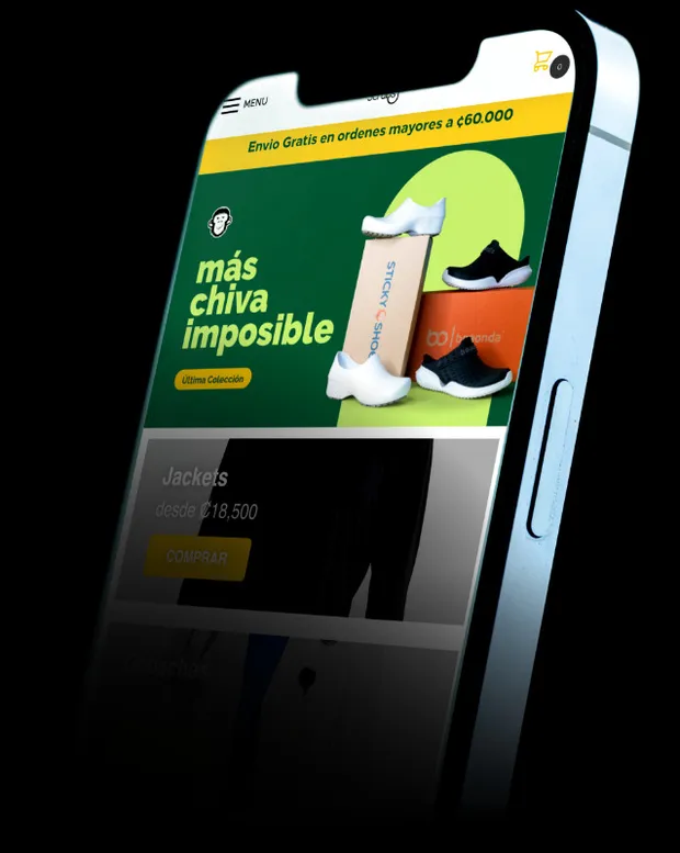 MonkeyScrubs eCommerce store displayed on mobile device