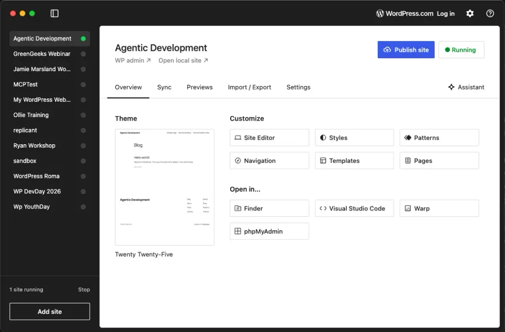 WordPress Studio y workflow moderno