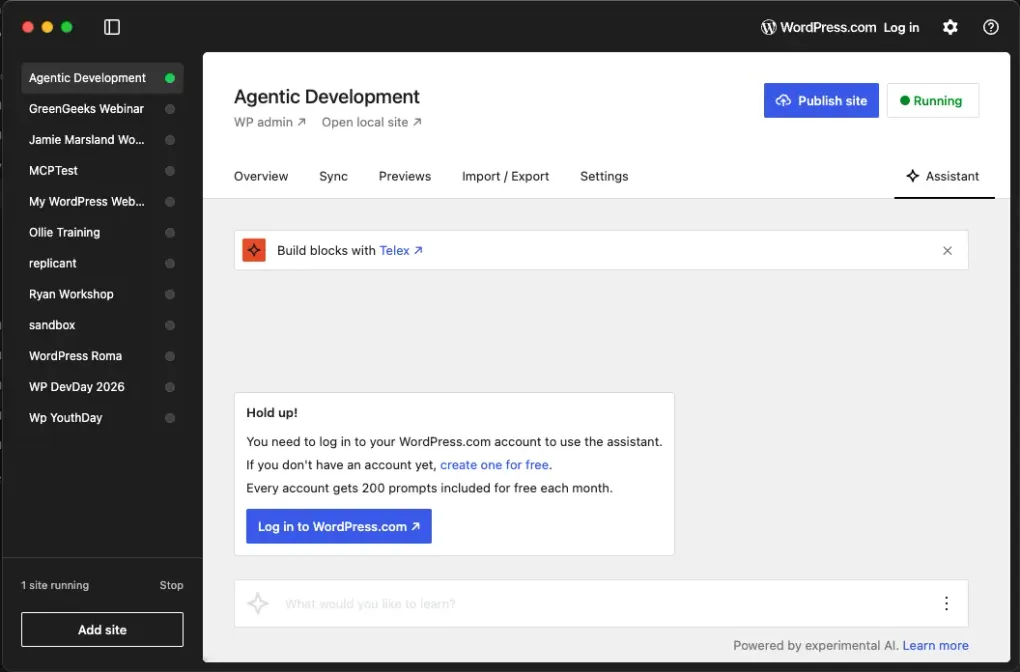 WordPress Studio y workflow moderno